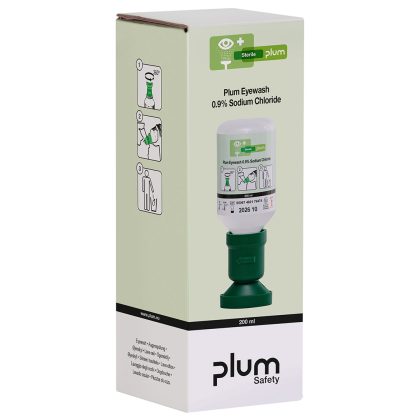 Plum žaizdų ir akių plovimo skystis 0,9 % natrio chlorido / 200 ml / su dėžutė